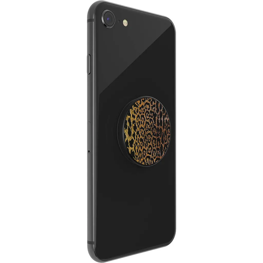PopSockets Luxe PopGrip Métal gaufré Léopard - Support Smartphone Chic