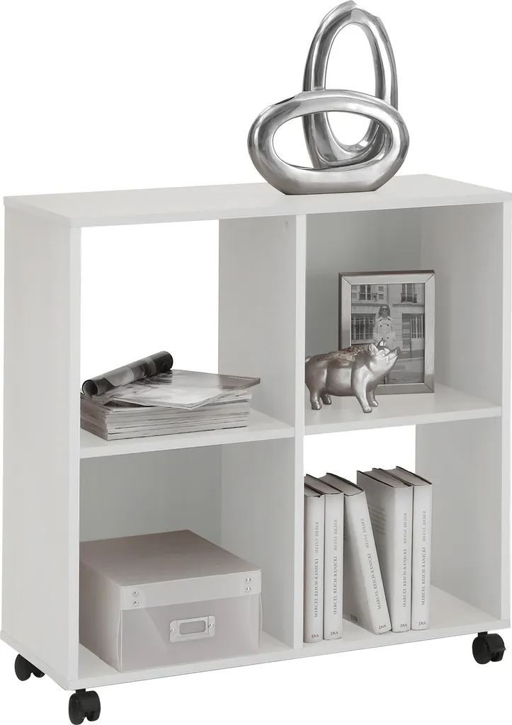 Petit meuble de rangement blanc SPRINT - Étagère basse pour le bureau