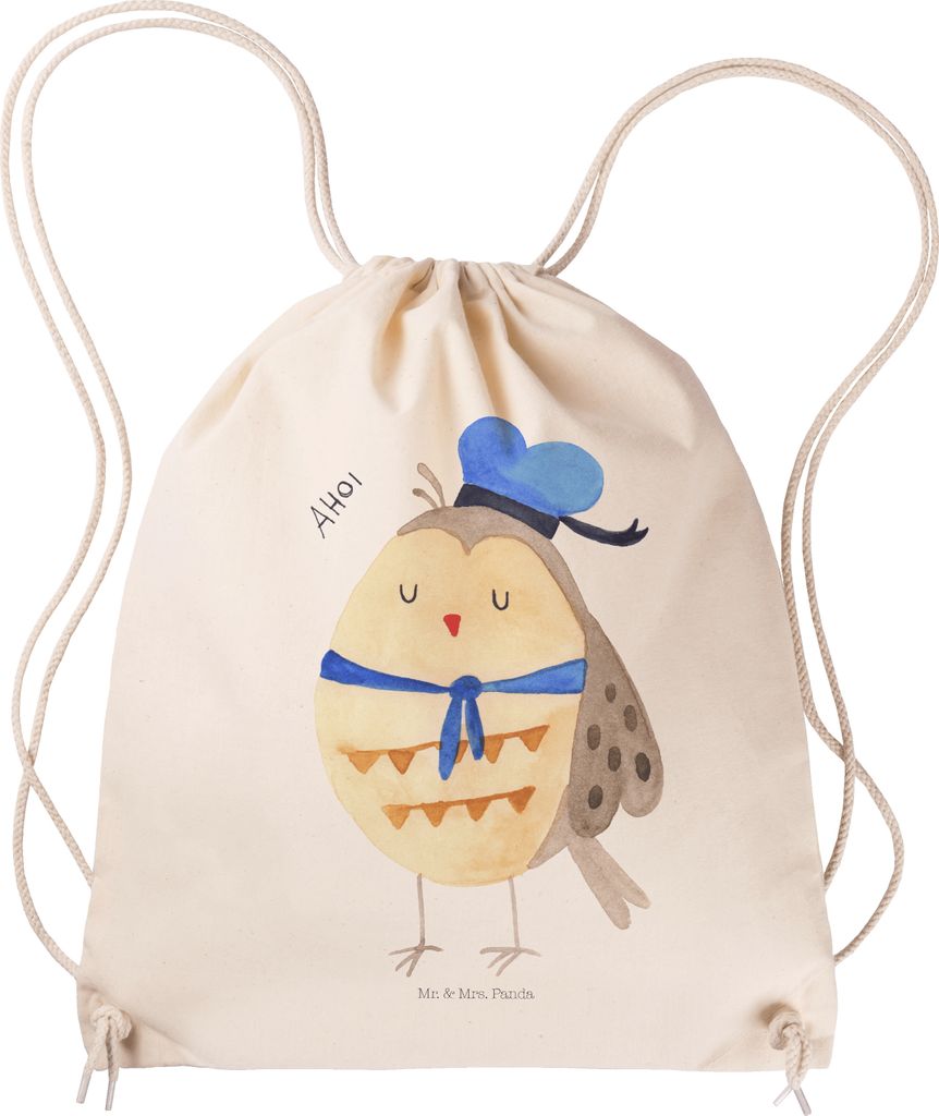 Mr. & Mrs. Panda Beutel Eule Matrose - Transparent - Geschenk, Owl, Freundin, beutelrucksack, Turnbeutel, Ehe, gym tasche, Hochzeitstag, wander ruc...