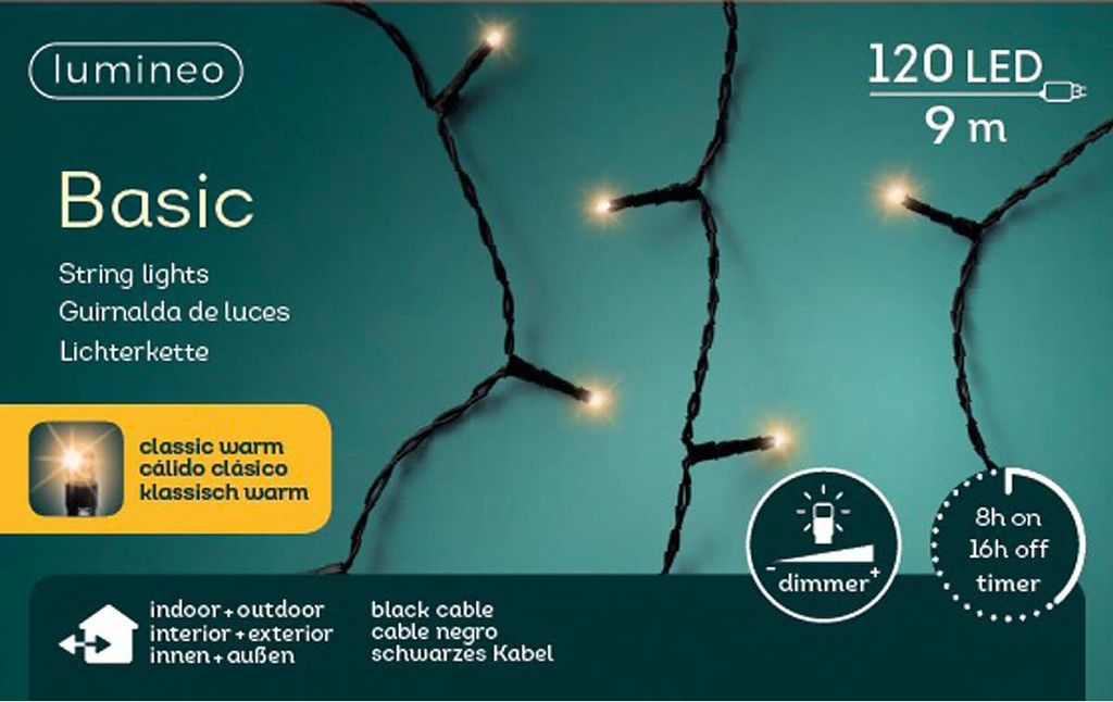 Lumineo Lichterkette BASIC 120 LED 9 m klassisch warm, Produktbild 