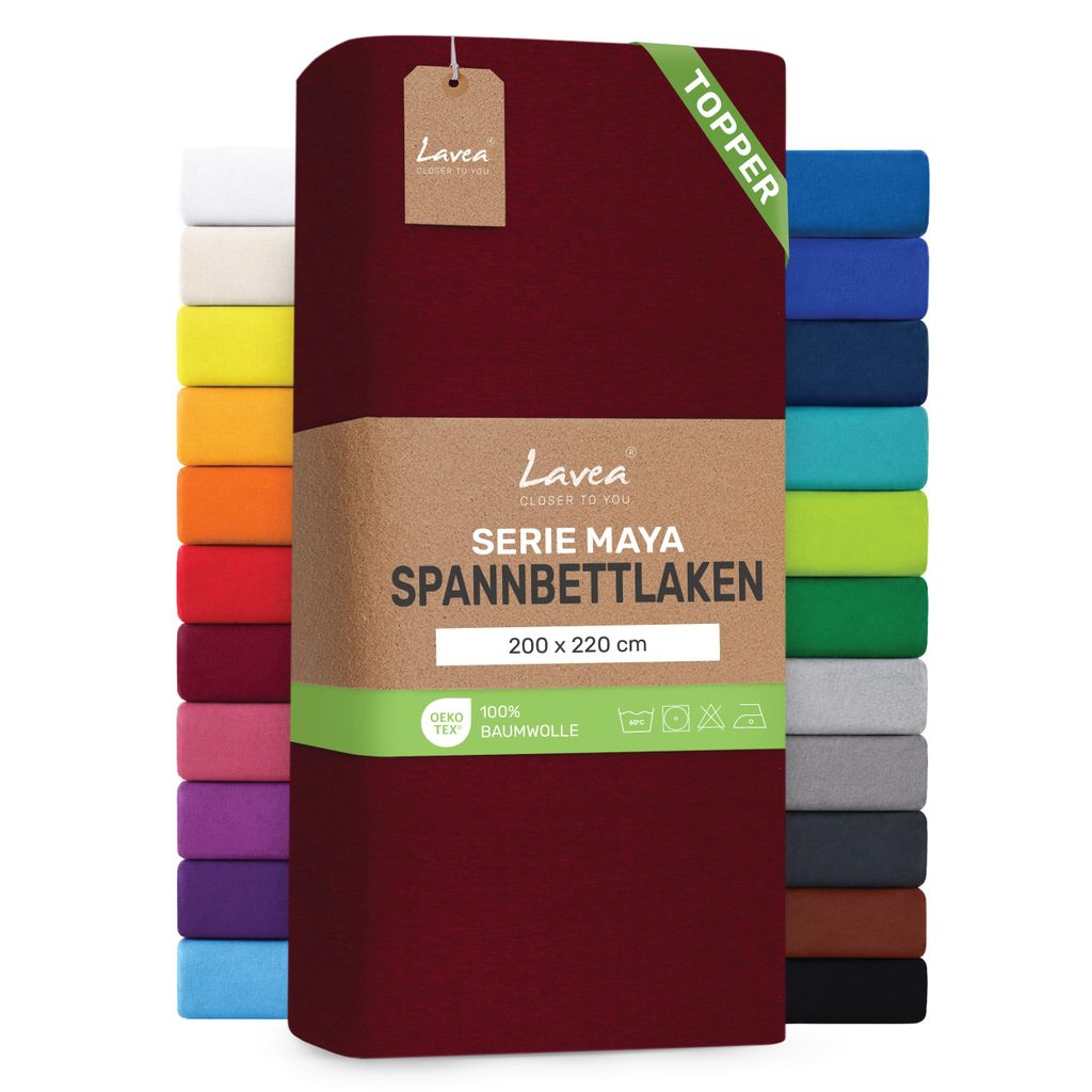Lavea® Topper Spannbettlaken 200x220 cm, Maya 100% Jersey Produktbild 