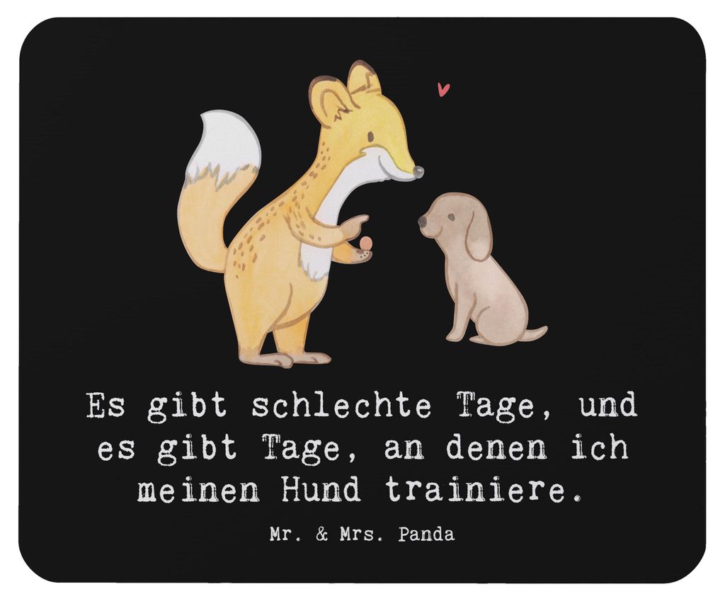 Mr. & Mrs. Panda Mousepad Fuchs Hundetraining - Schwarz - Geschenk, laptop mauspad, Hundeprüfung, Mouse Pad, Hundeerziehung, Welpenschule, mousema...