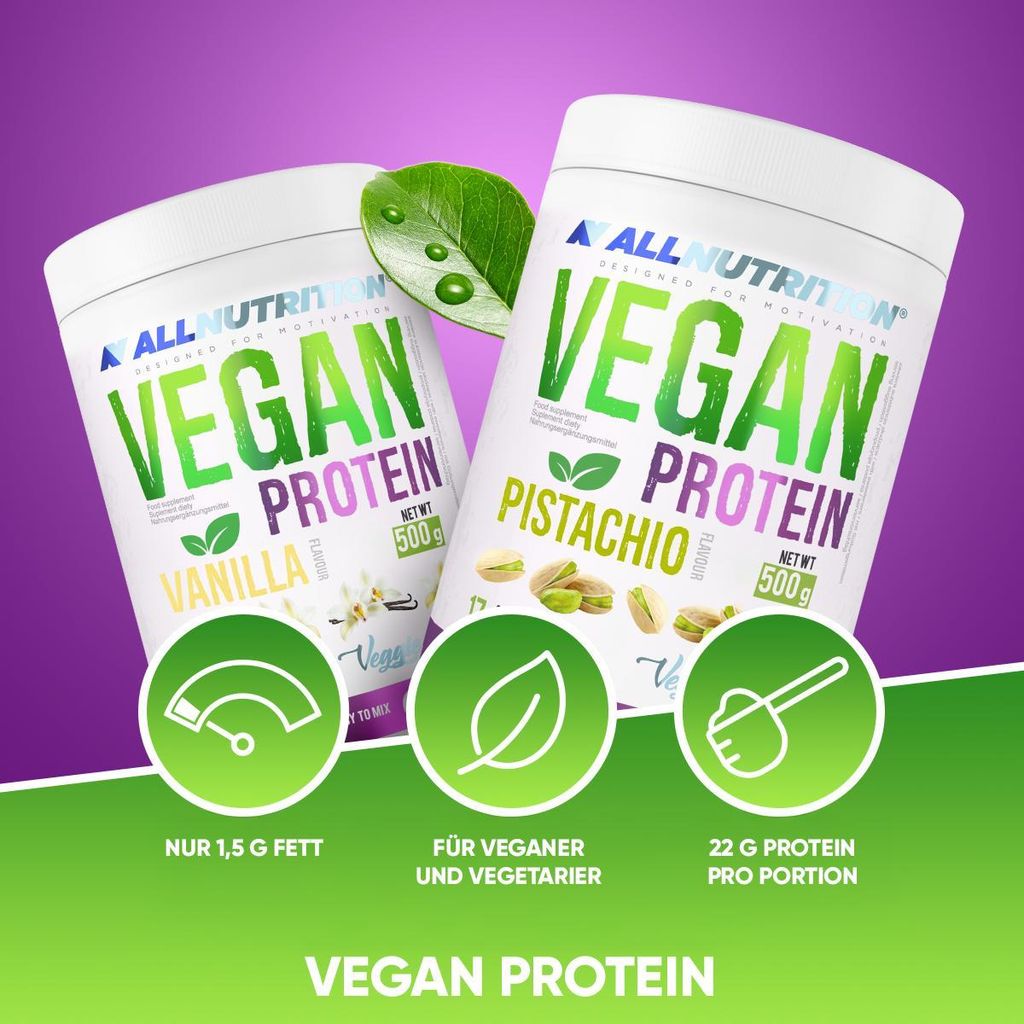 ALLNUTRITION Vegan Protein 500g Erdbeere Veganes Eiweiß Veganes Protein
