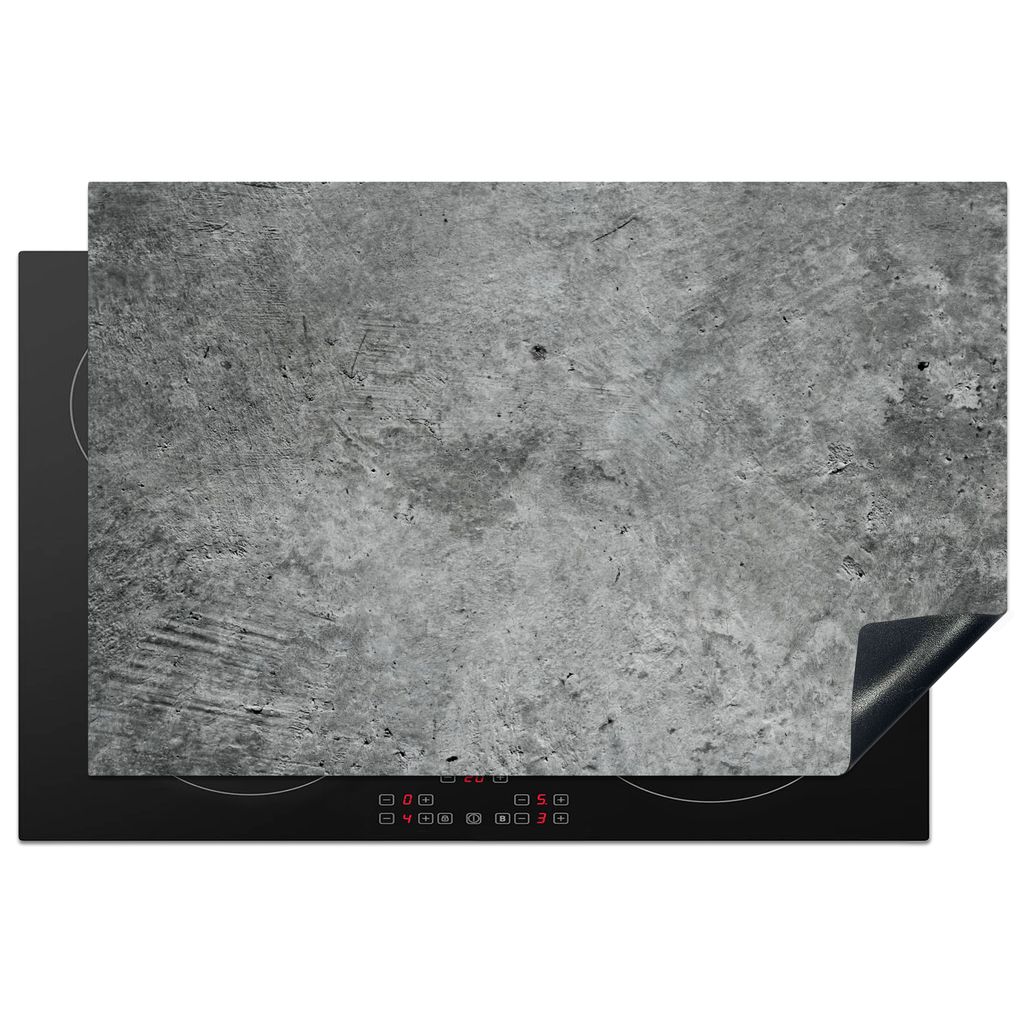 KitchenYeah Herdabdeckplatte Vintage - Beton - Steine , 80x52cm, Küche Deko, Glaskeramikfeld Herdabdeckung, Abdeckplatte fùr Kochfeld