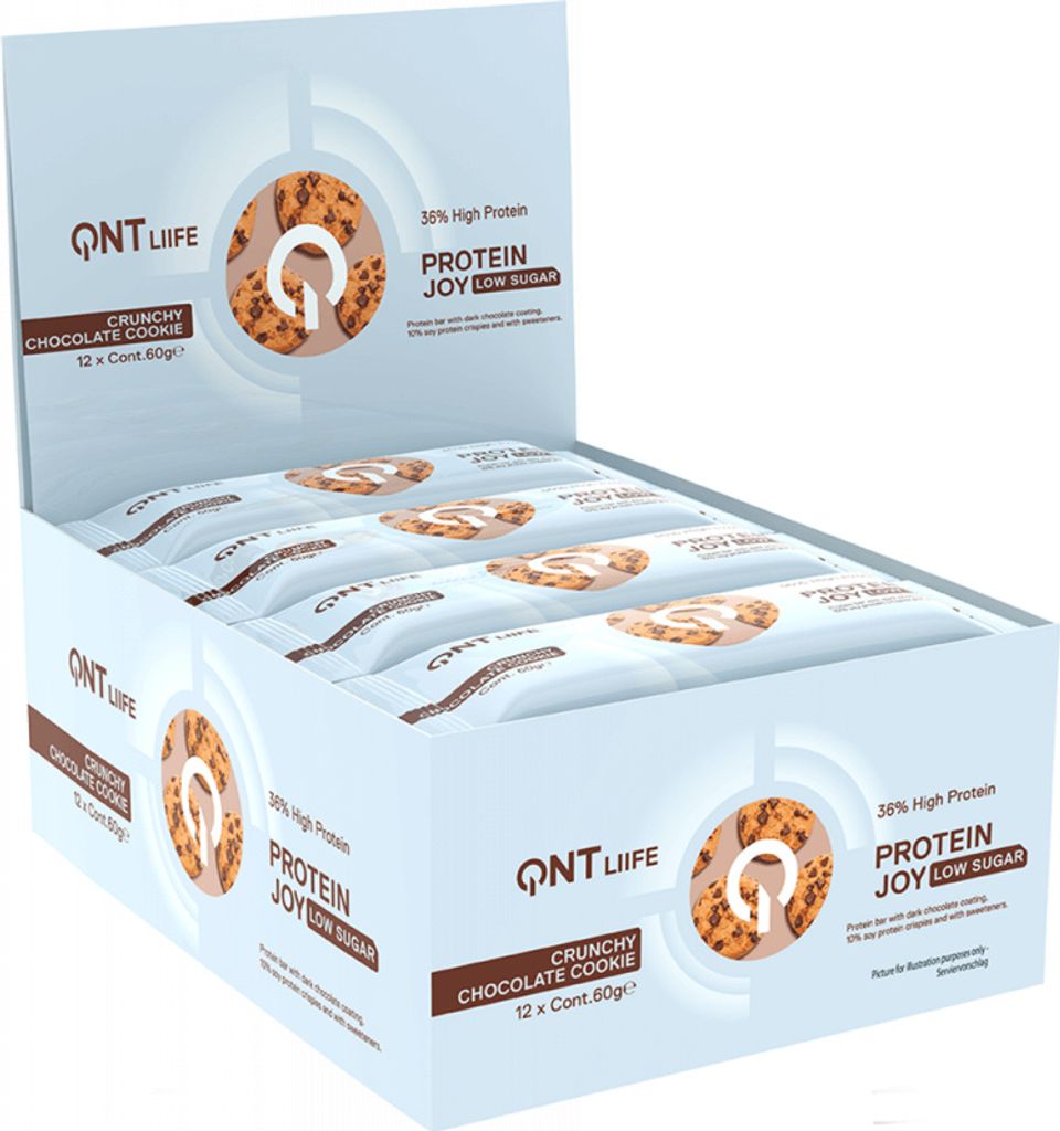 QNT Protein Joy Bars (12x60g) Crunchy Chocolate Cookie - Riegel - Protein-Riegel