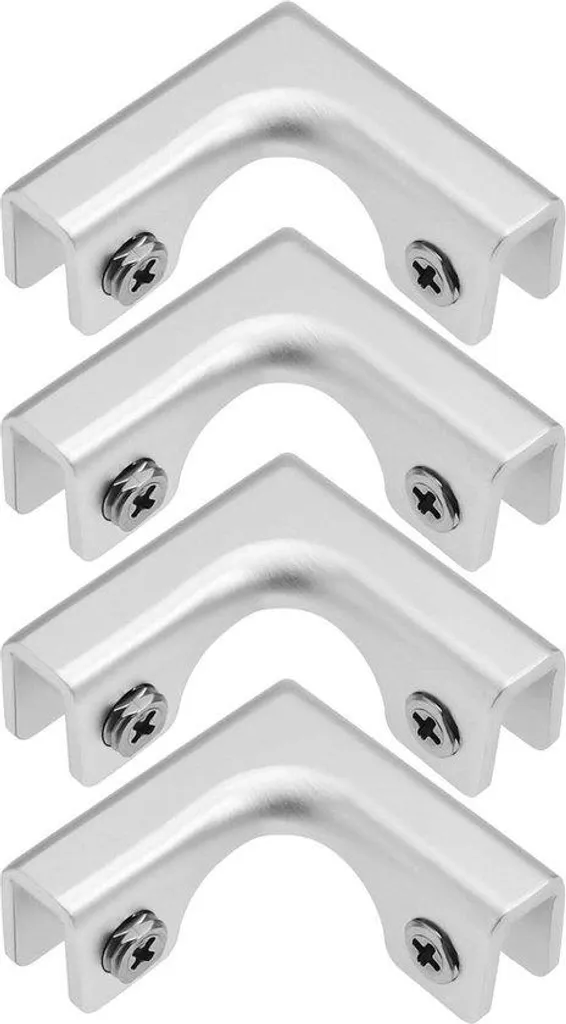 Connecteurs de verre en aluminium 4 pièces pour montage en équerre