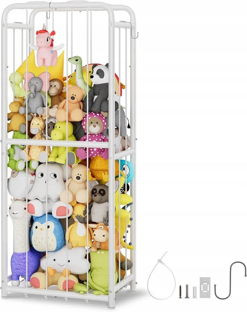 Panier à jouets blanc 147x56x34 cm en plastique pour salle de jeux