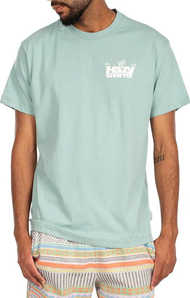 Iriedaily Hazy Charms Tee Beryl S - T-shirt Streetwear in Cotone Bio