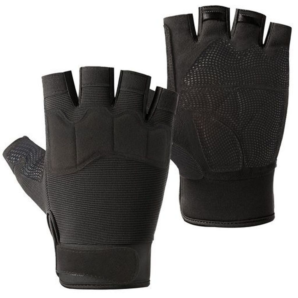 Fahrradhandschuhe Men Tactical Fingerless Gloves, Half Finger,Radfahren Fischen Anti-Rutsch - XL(Schwarz,1 Paar)