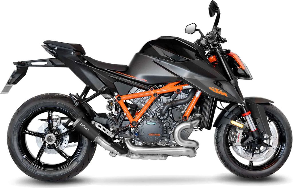 Czarny wsuwany układ wydechowy LeoVince LV-10 do KTM Zdjęcie produktu 