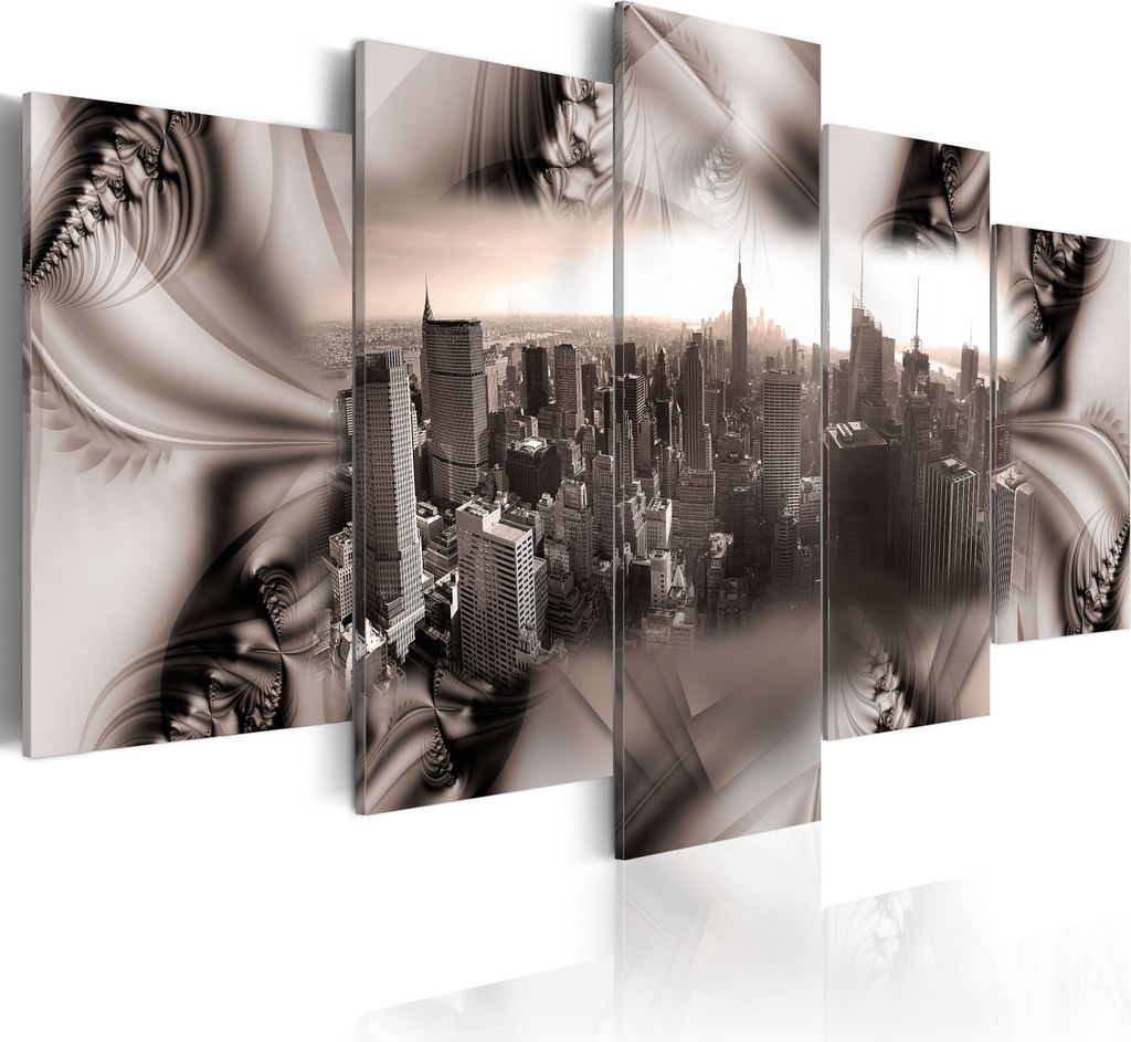 Modernes Wandbild 030111- 11 (100x50) - 5 Teilig Bilder Fotografie auf Vlies Leinwand Foto Bild Dekoration Wand Bilder Kunstdruck New York