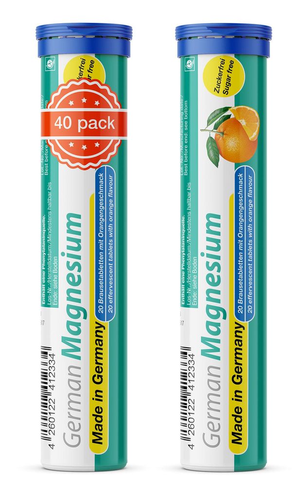 German Magnesium Brausetabletten 2x20 Stk. Orangengeschmack Produktbild 