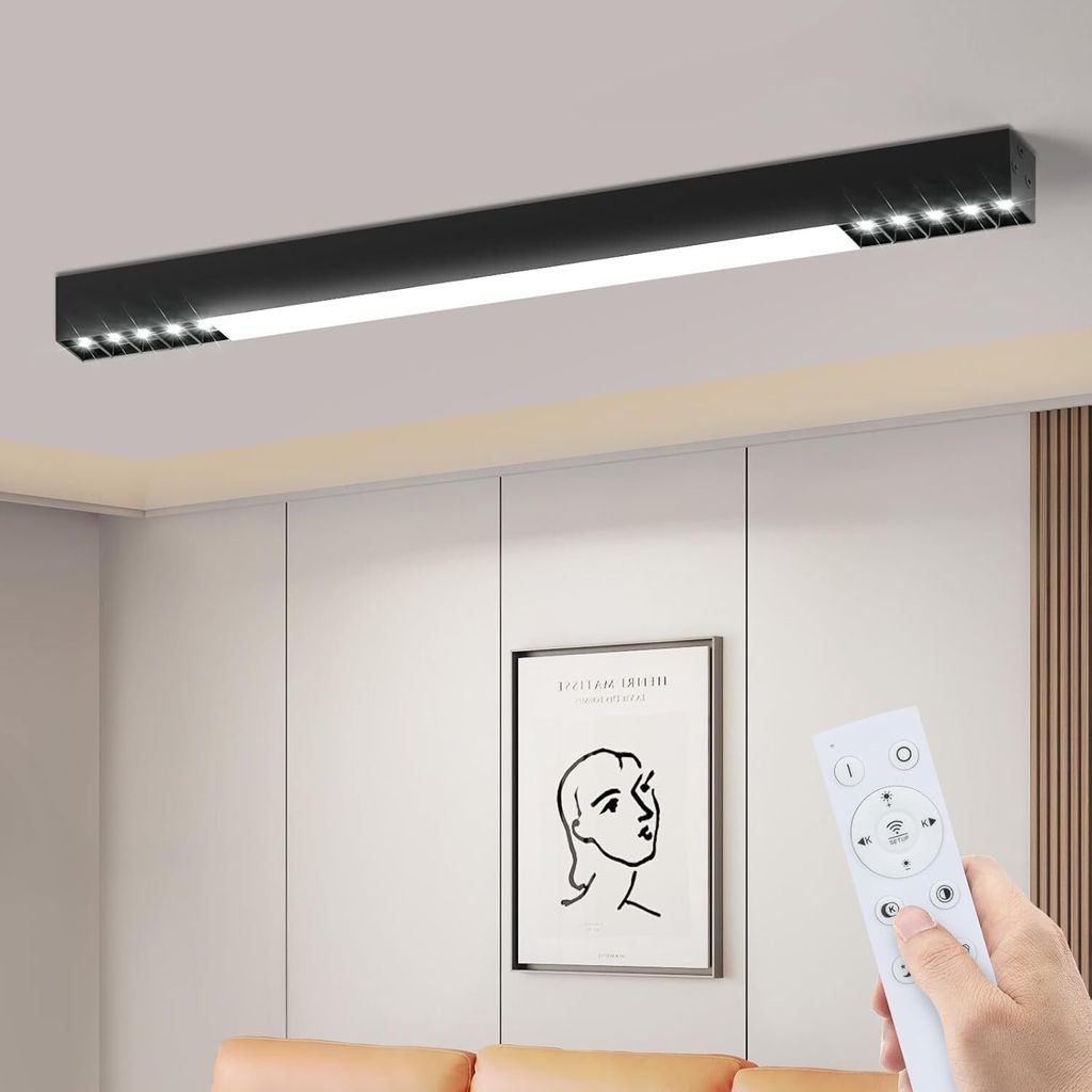 ZMH Plafonnier LED Noir 80CM Long Plafonnier Cuisine 25W Image du produit 