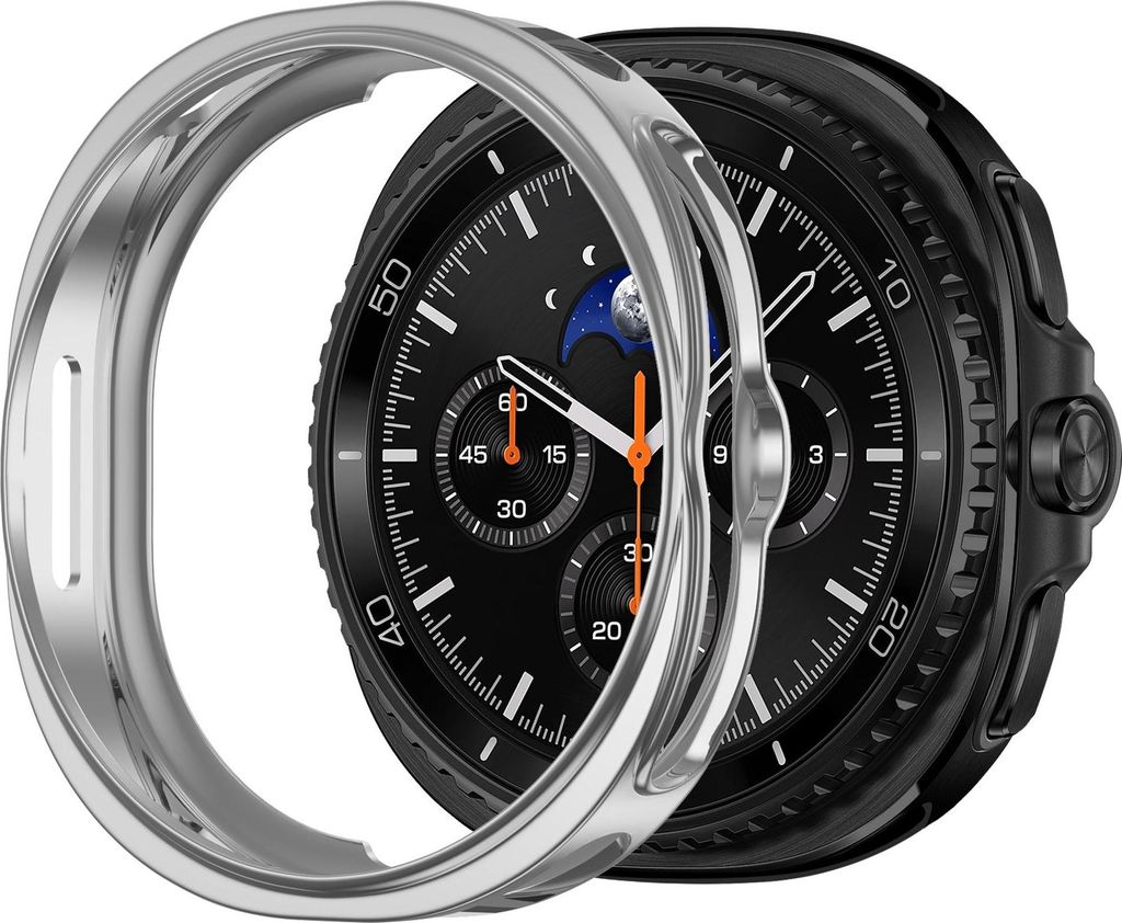 Bandz TPU soft case case - passend für Samsung Galaxy Watch 8 Classic - stoßabsorbierende Schutzhülle aus weichem TPU - Semi-Cover (silber)
