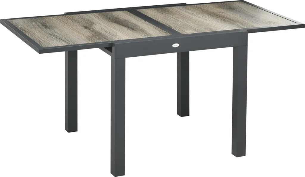 Table de jardin extensible Outsunny 160-240cm aspect bois beige et gris
