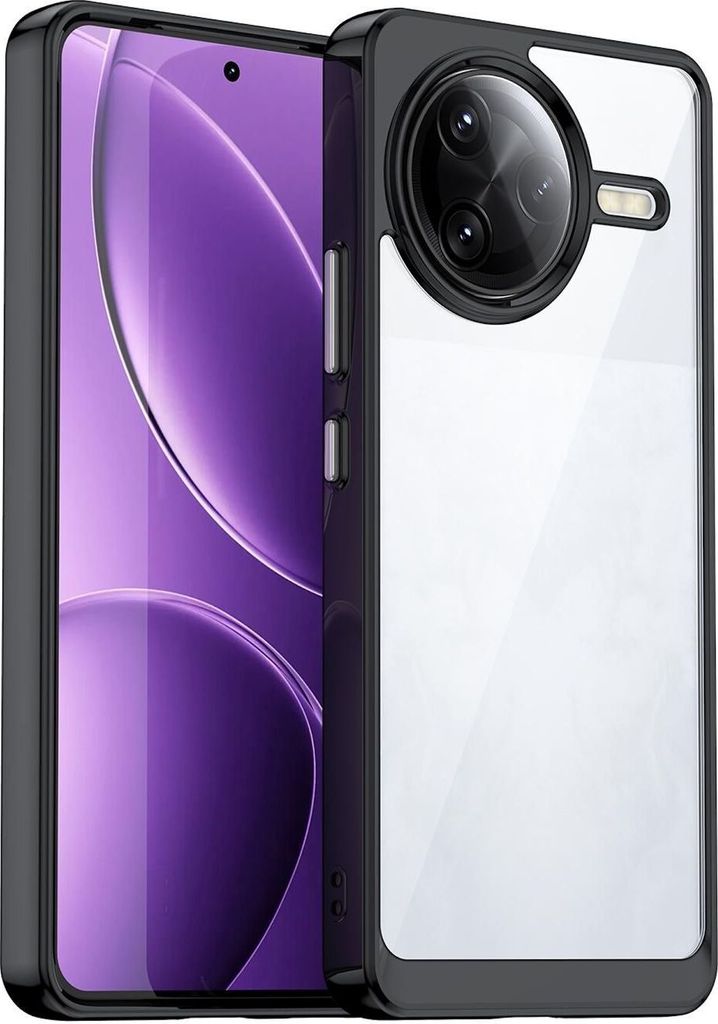 Für Xiaomi Poco F7 Ultra Colorful Series TPU Acryl Hybrid Schutz Hülle Schwarz