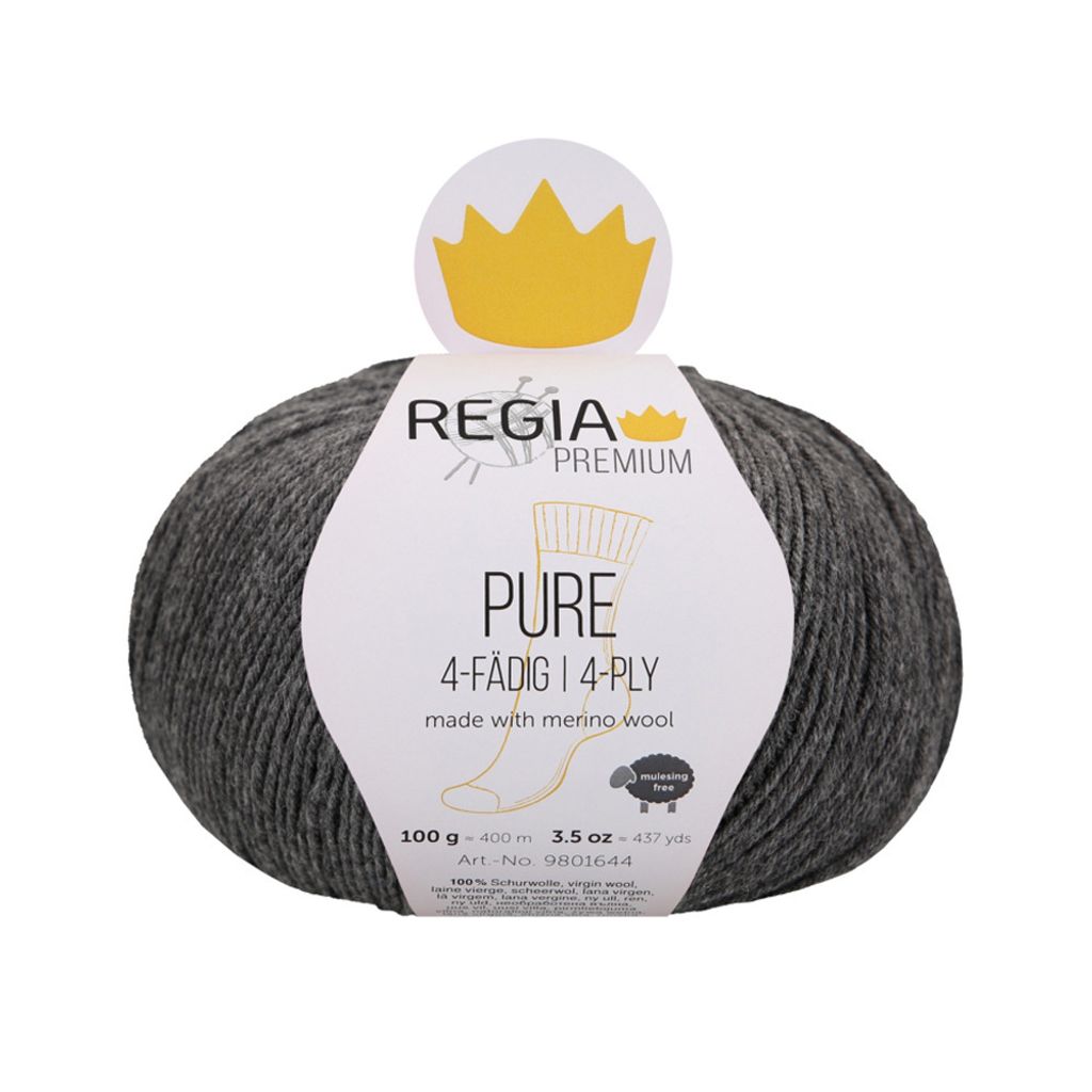 Regia Premium Pure 00091 Mid Grey Mel. Strickgarn Produktbild 