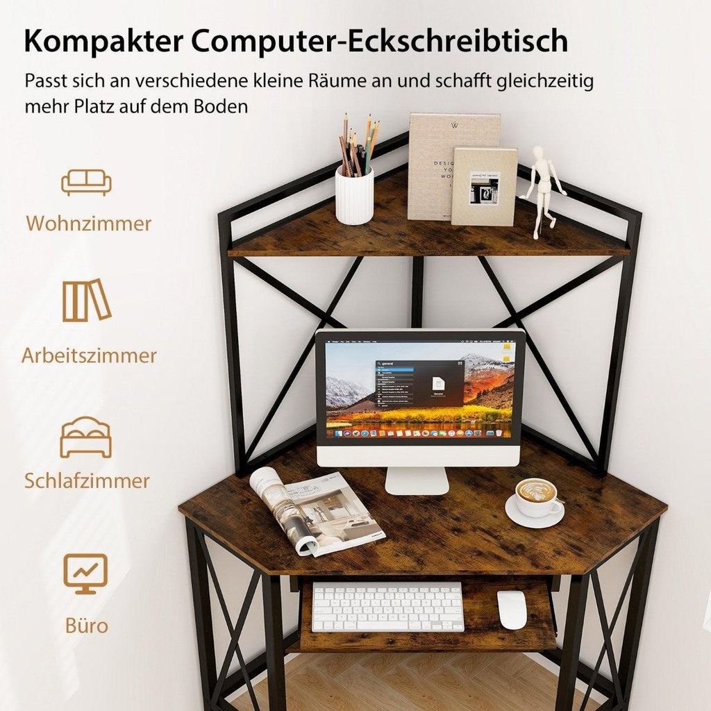 Schreibtisch mit Ladestation Eck Computertisch mit Produktbild 