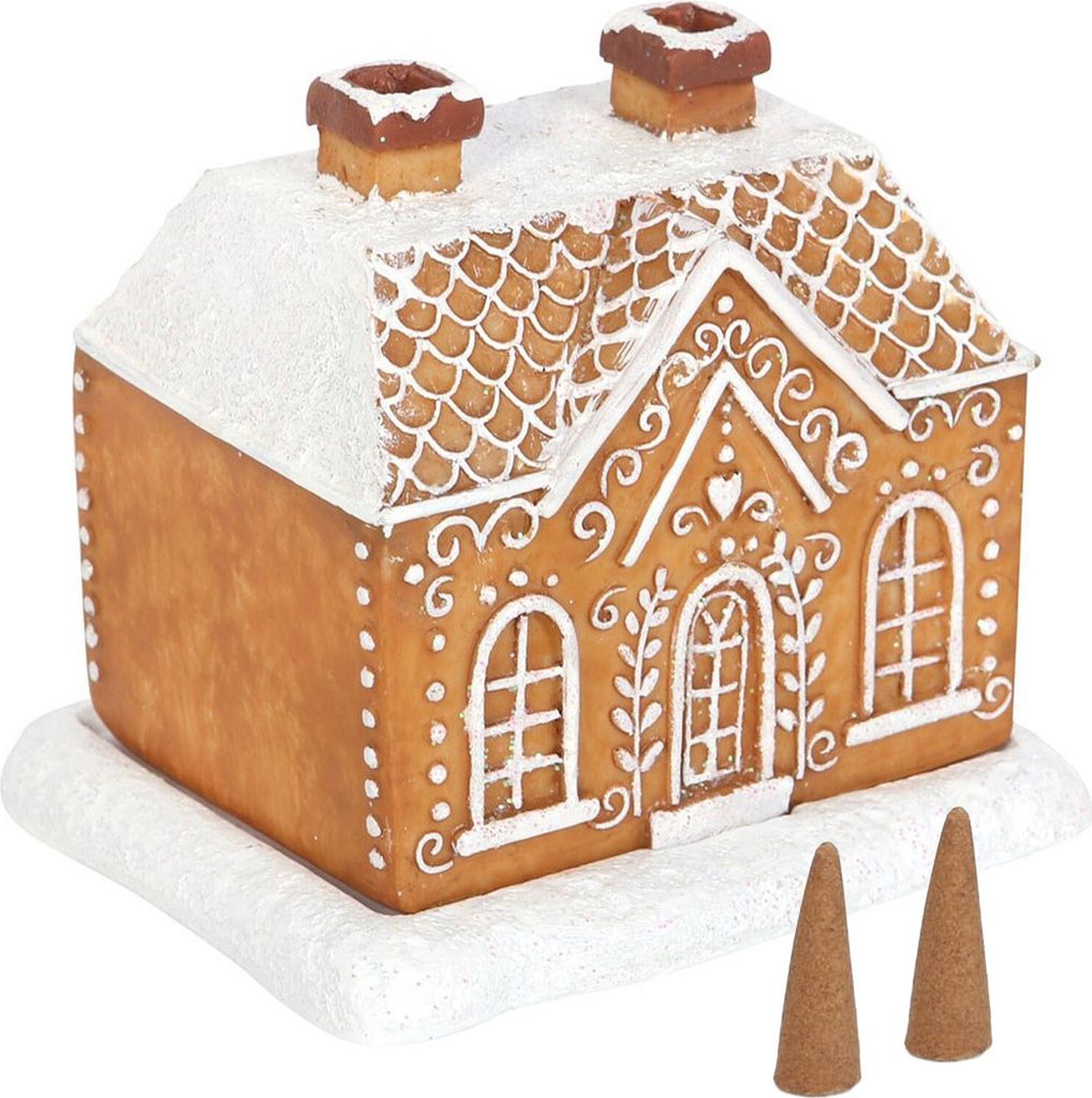 Räuchergefäß „Schneehaus“, abnehmbarer Sockel, massives Harz, Blockhütte, Räucherkegelhalter, Schreibtisch-Ornament, Wohnzimmer, Büro, He...