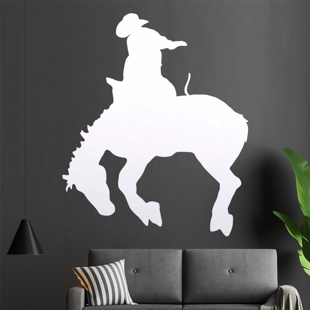 KIWISTAR Cowboy Pferd - Reiten Arena Rondeo Wandtattoo in 6 Größen - Wandaufkleber Wall Sticker - Dekoration, Küche, Wohnzimmer, Schlafzimmer, B...