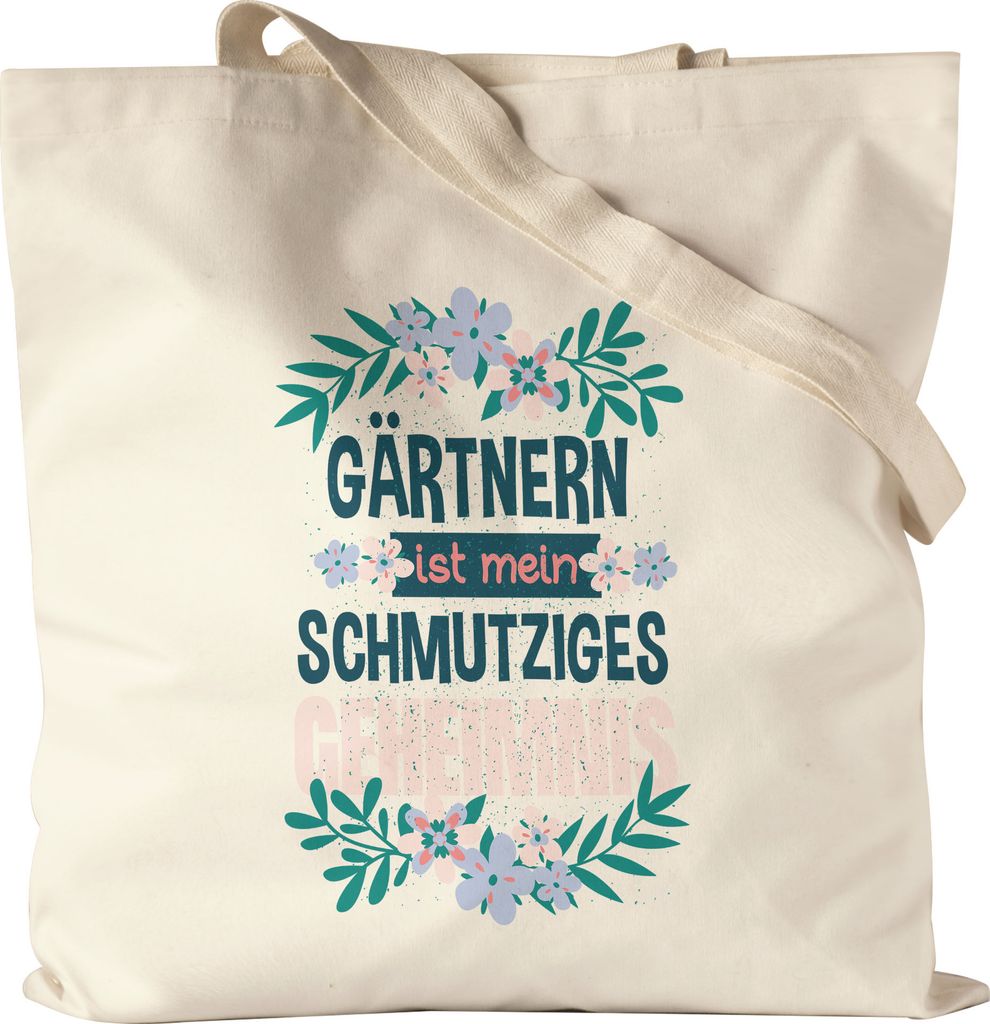 Gärtnern Ist Mein Dreckiges Geheimnis Jutebeutel Stoffbeutel Canvas Hobby-Gärtner Pflanzen Garten Blumen Geschenkidee