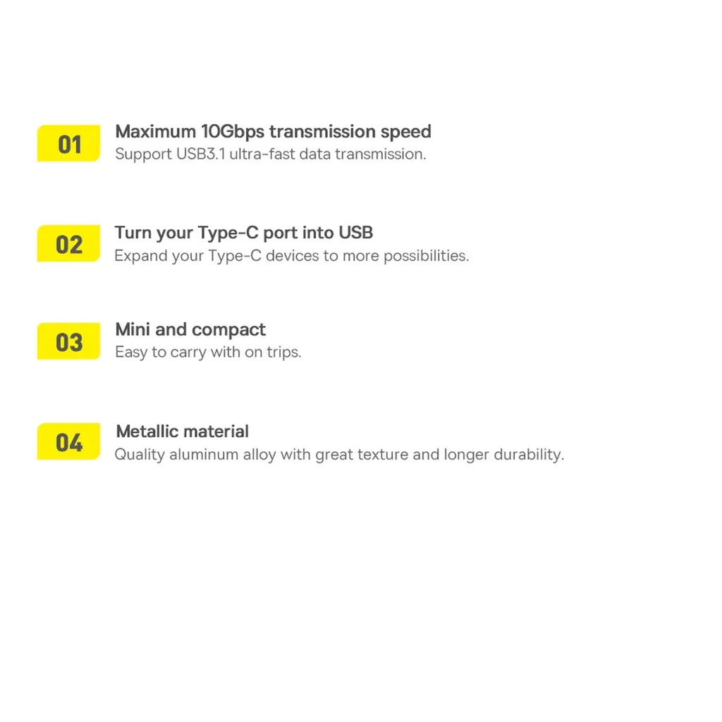 Adattatore USB C a USB A Baseus 10Gbps | Per Caricatore Auto e PC - 20