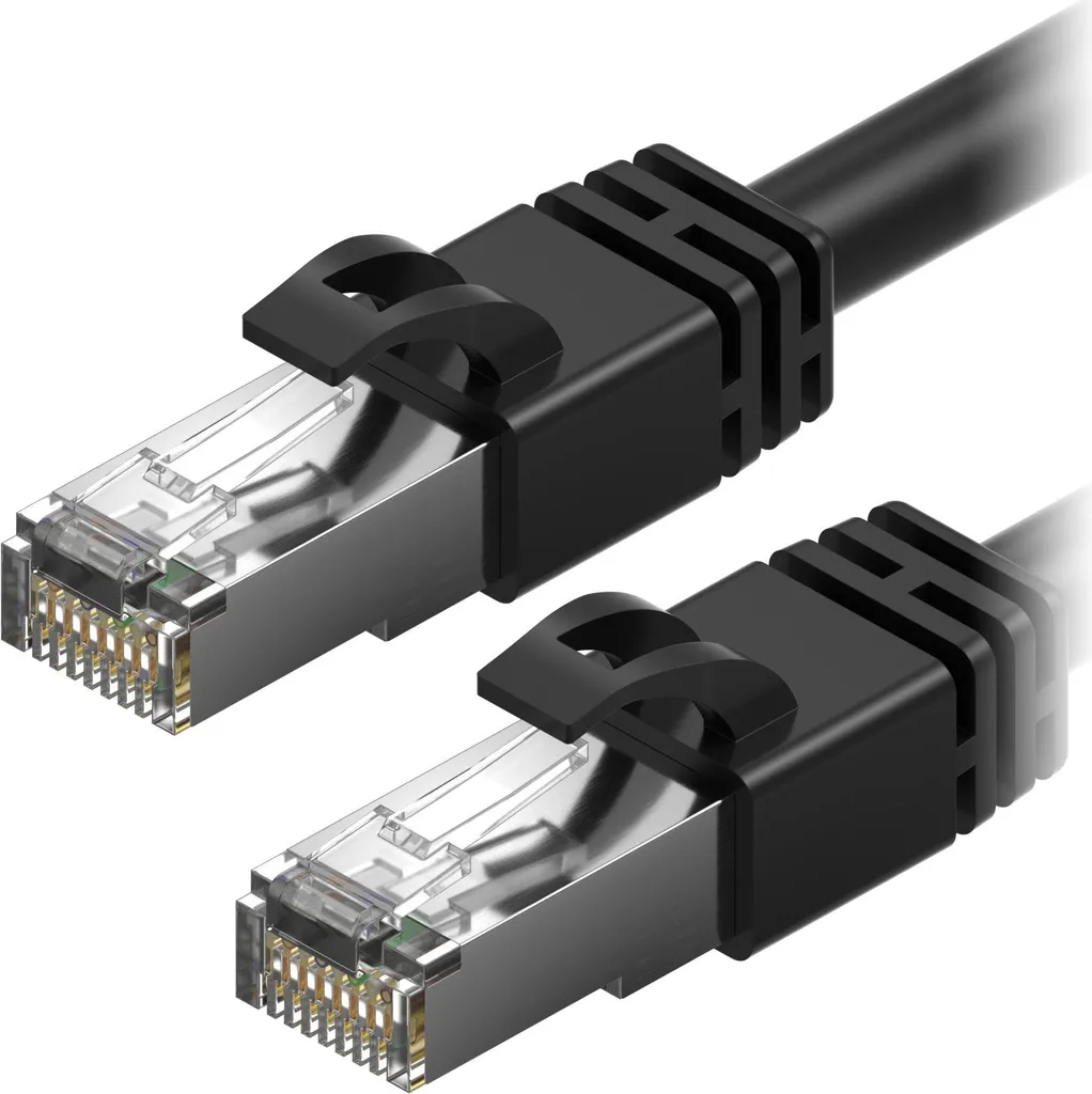 Cordon RJ45 CAT7 S/FTP AlzaPower noir 30 mètres pour réseau Ethernet