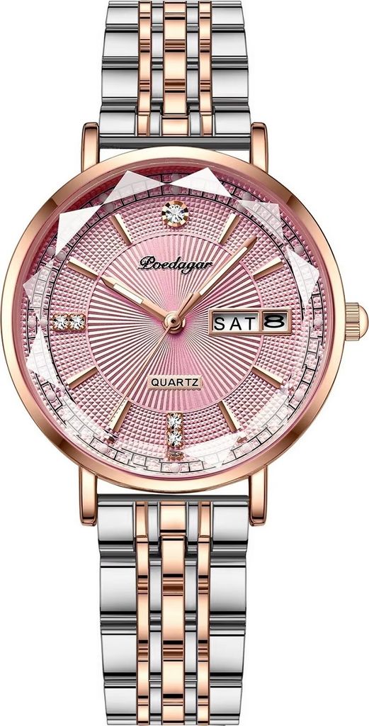 Elegante Damenuhr POEDAGAR CR-35040 in Rosa KP35040