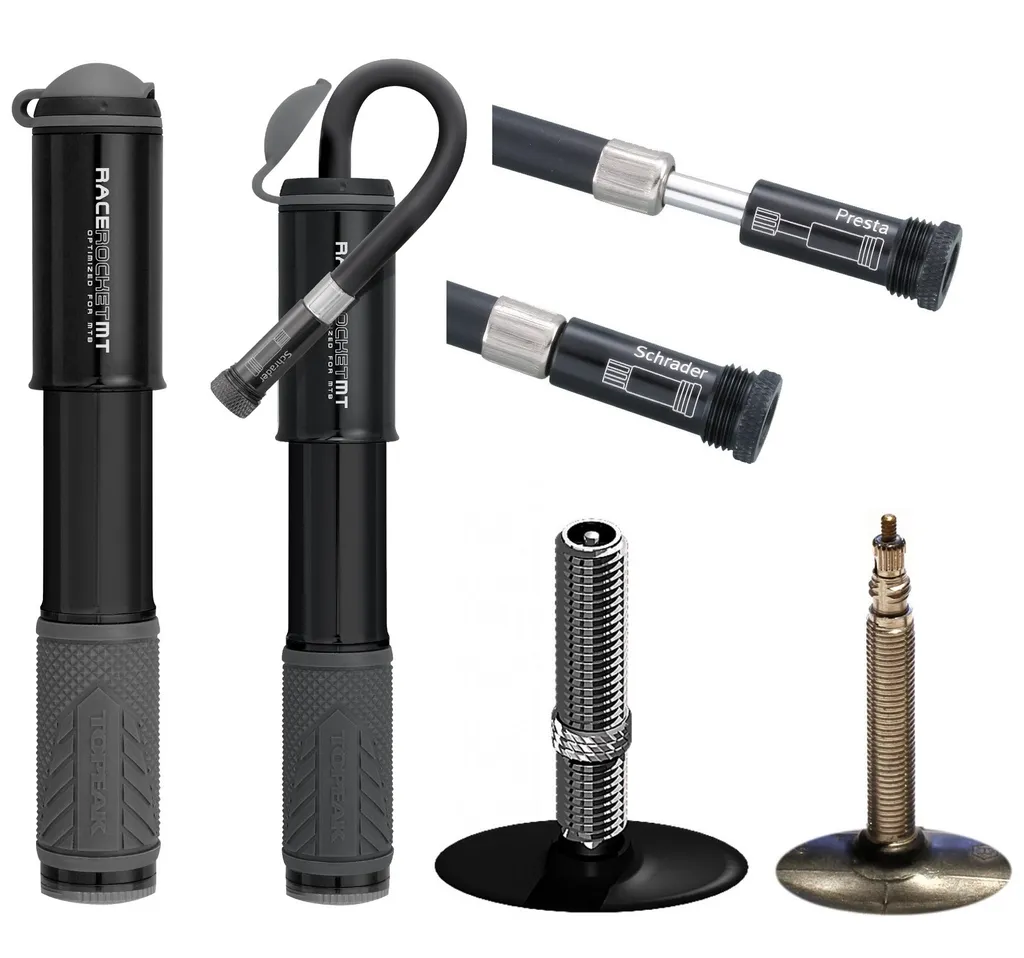 Topeak Race Rocket MT Mini Pompe Noire - Finies les Valves Tordues VTT