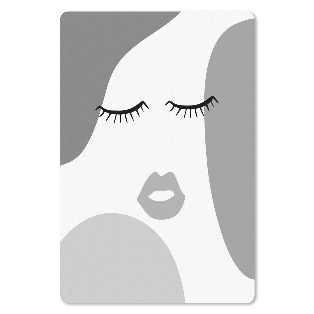 MuchoWow Mauspad Mousepad Gesicht - Abstrakt - Schwarz - Weiß 40x60 cm - Mousepads - Maus Mat - Pad - Mausunterlage - Schreibtisch Accesoire