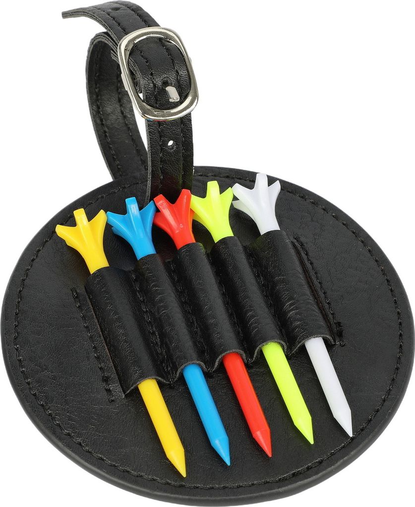 Golf-Tee-Tasche aus Kunstleder mit 5 Tees, Golf-Zubehör-Tragetasche, Tee-Organizer-Halter für Herren