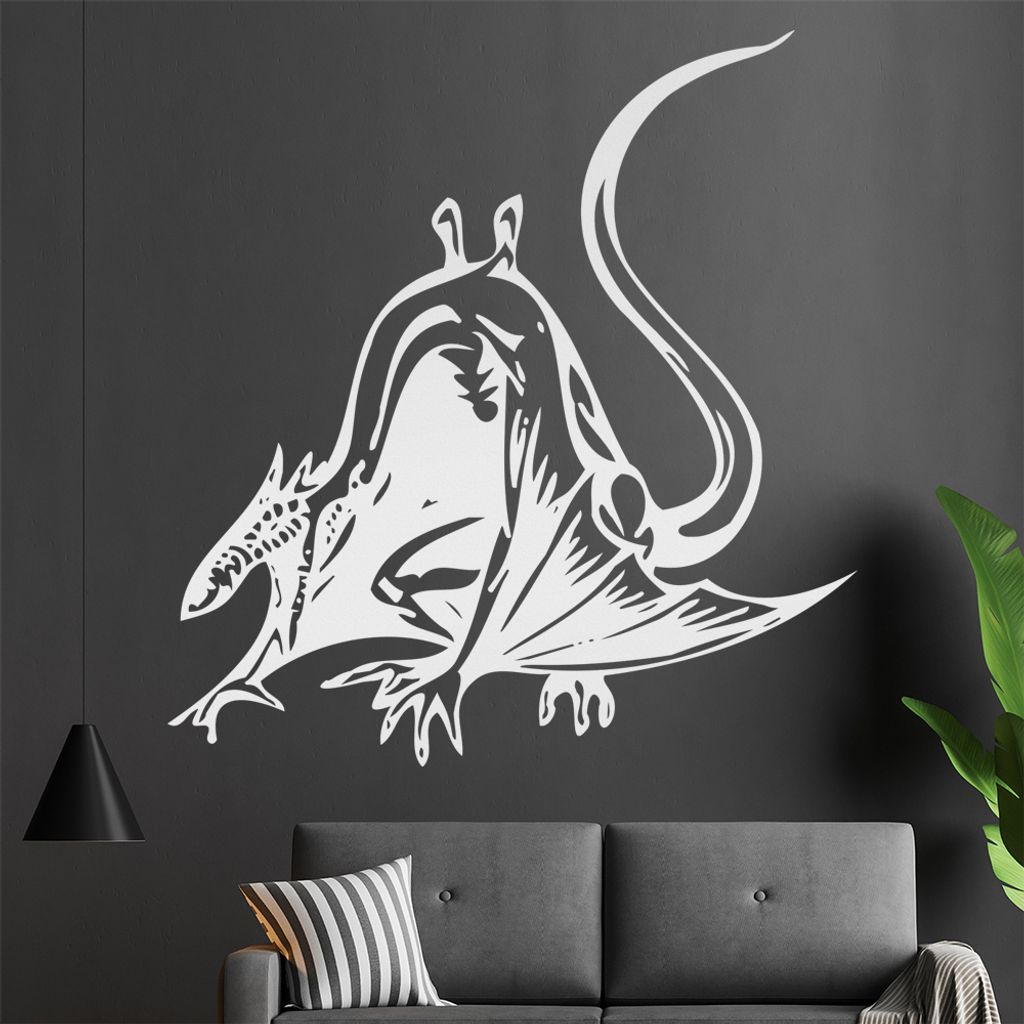 Drachen Angriff Wandtattoo in 6 Größen - Wandaufkleber Wall Sticker - Dekoration, Küche, Wohnzimmer, Schlafzimmer, Badezimmer