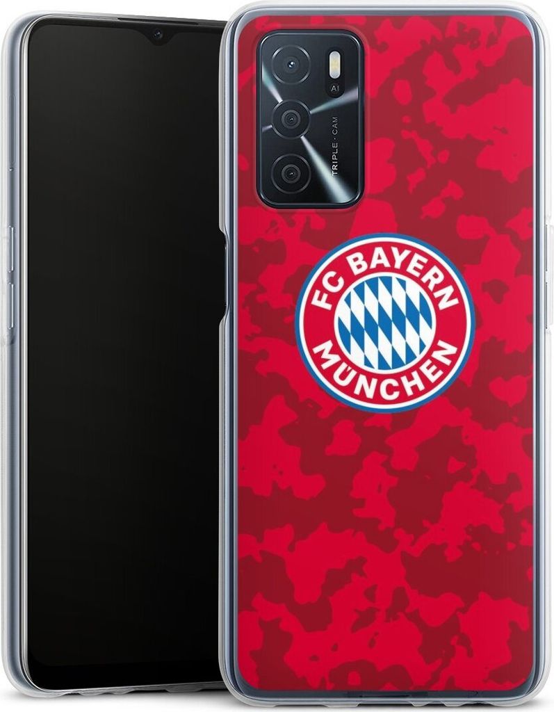 DeinDesign Handyhülle für Oppo A16 4G Silikon Hülle Case Smartphone Schutzhülle FC Bayern München Camouflage FCB