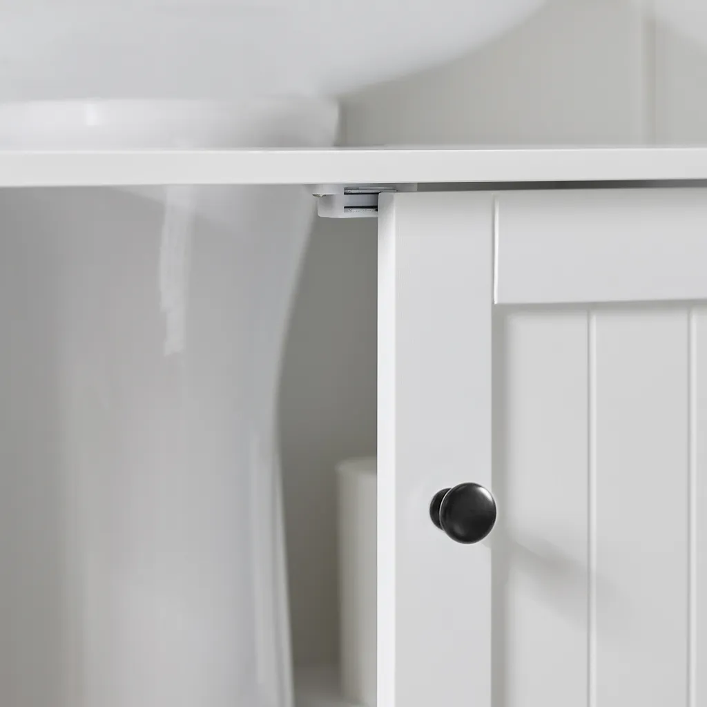 SoBuy BZR18-II-W Armadietto Bagno Bianco Sottolavabo 60cm - Salvaspazio - 9