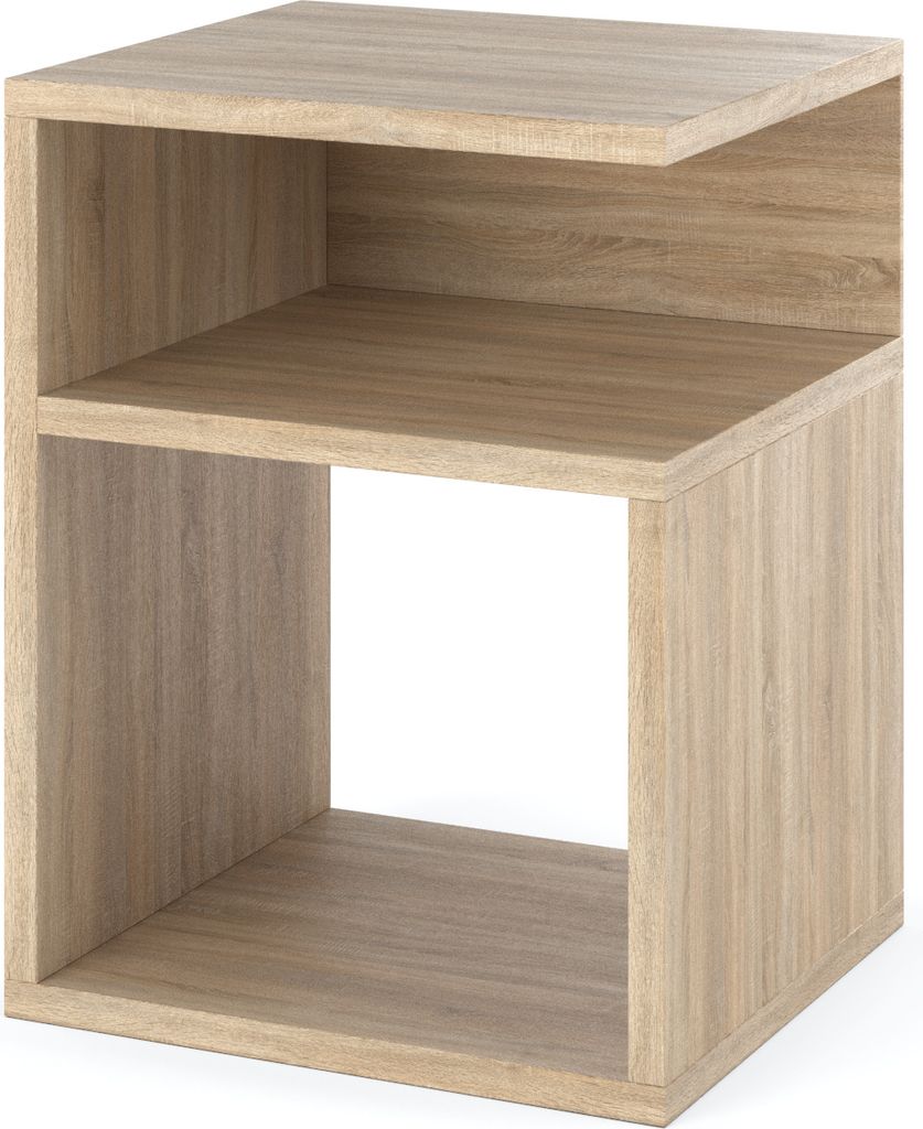 MRBLS_HOME Nachttisch Eiche Sonoma - Nachtschrank - Nachtkommode - Modern Möbel ohne Schubladen für Ihr Schlafzimmer - Klein Kommode 41cmx32cmx30