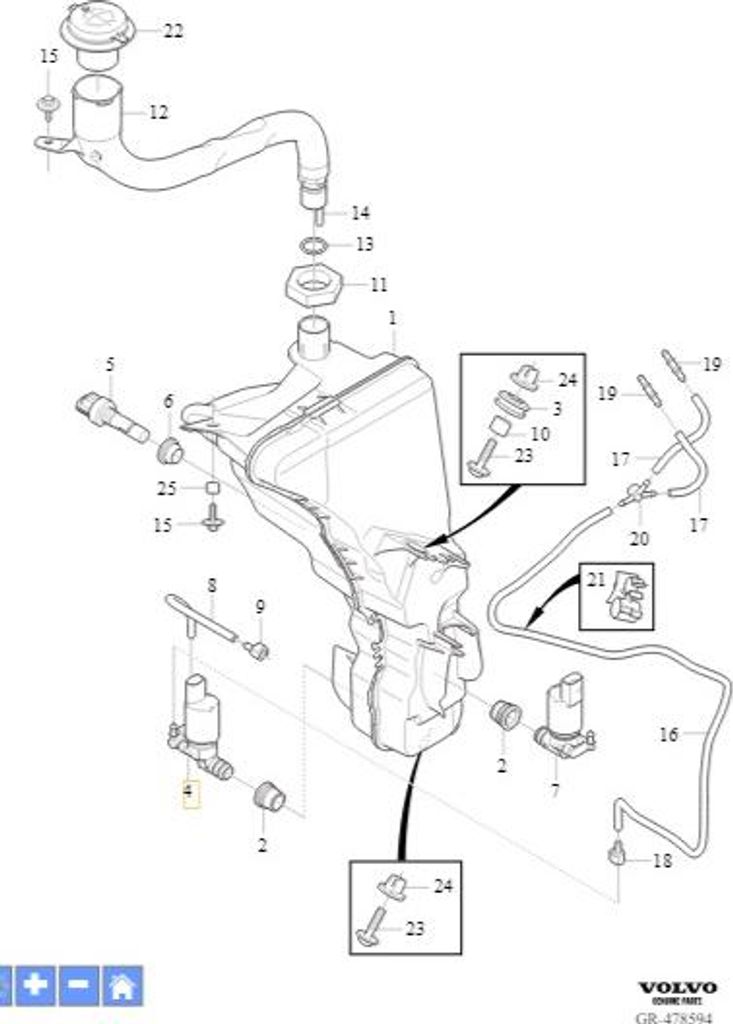 VOLVO XC60 V60 V60CC Waschanlagenpumpe