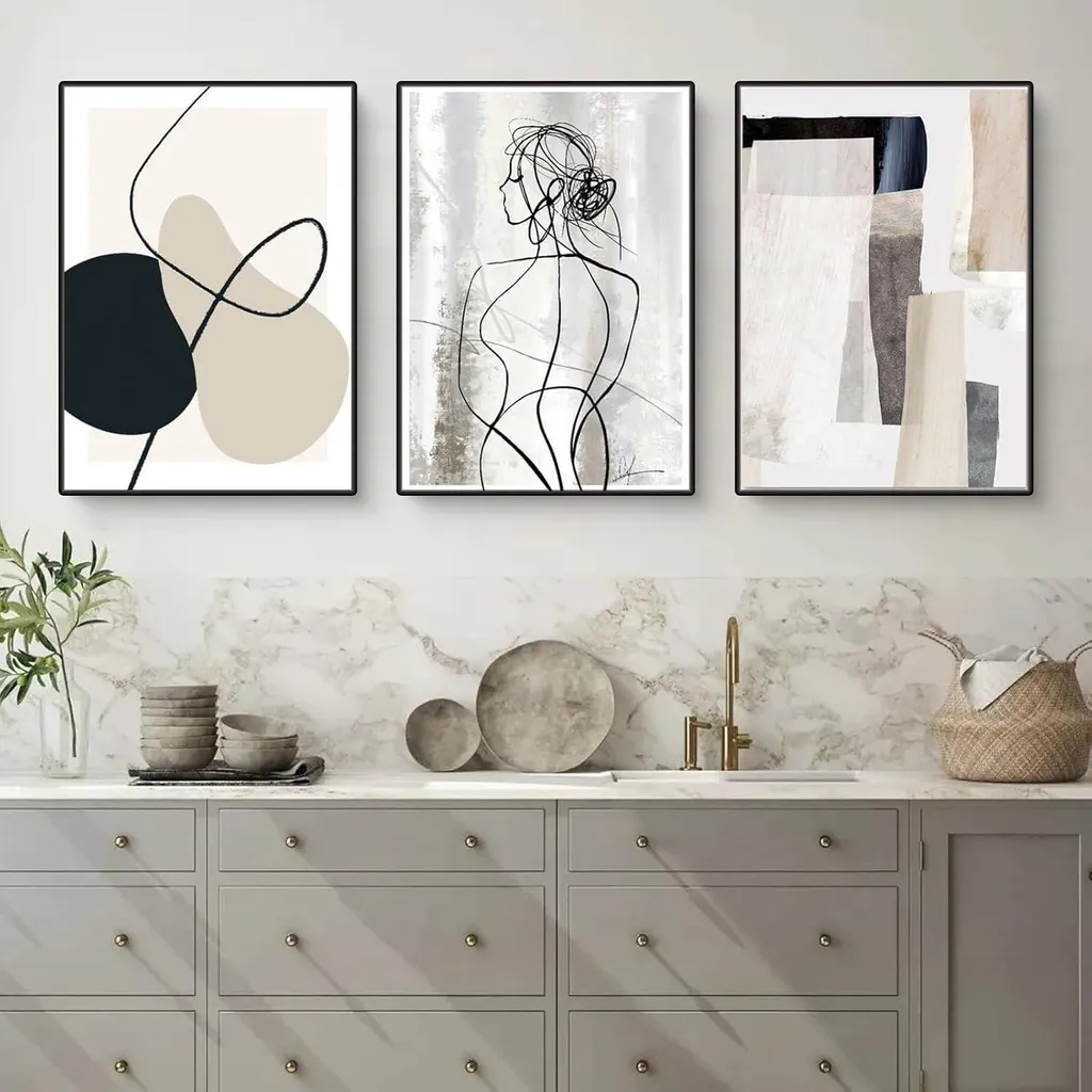 Set 3 Poster Aesthetic 50x70 cm Herfair - Line Art Moderna per Parete