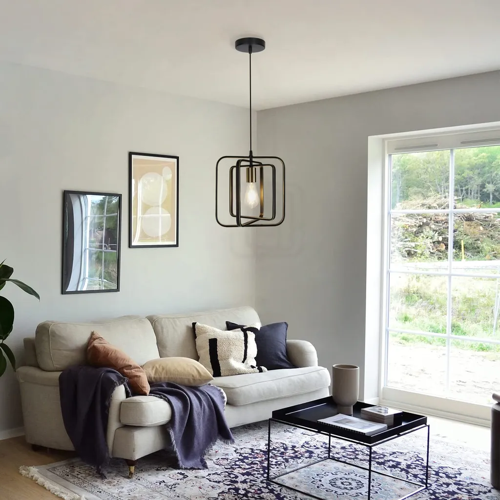 ZMH Luce Nera Isola Cucina - Lampadario Industriale in Ferro Nero