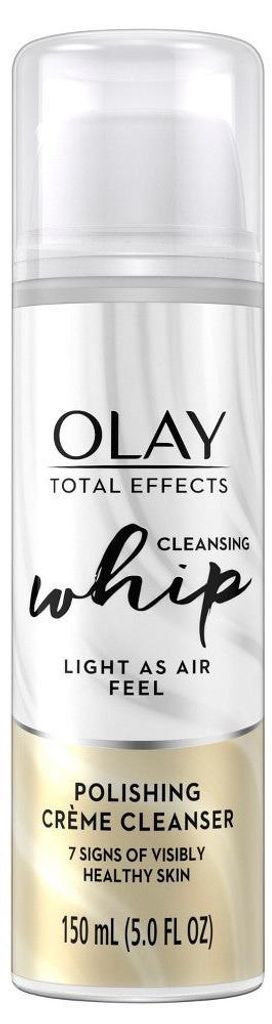 Olay Total Effects Cleansing Whip Polishing Creme Cleanser, 150 mL (5.0 FL OZ), Reinigungscreme mit Poliereffekt