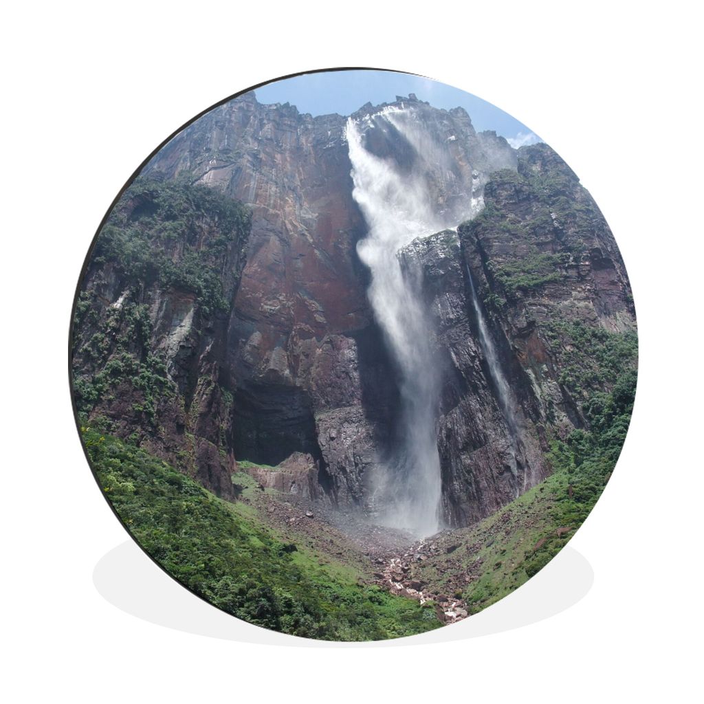MuchoWow Aluminium Wandkreis Wasserfälle im Canaima-Nationalpark in Venezuela Ø 30 cm Wanddeko Modern Wohnzimmer - Wand Bild - Wohnzimmer - Run...