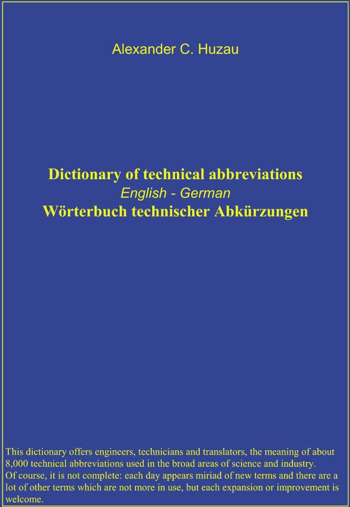WorterBook technischer Abkurzungen. Huzau, Cornel .