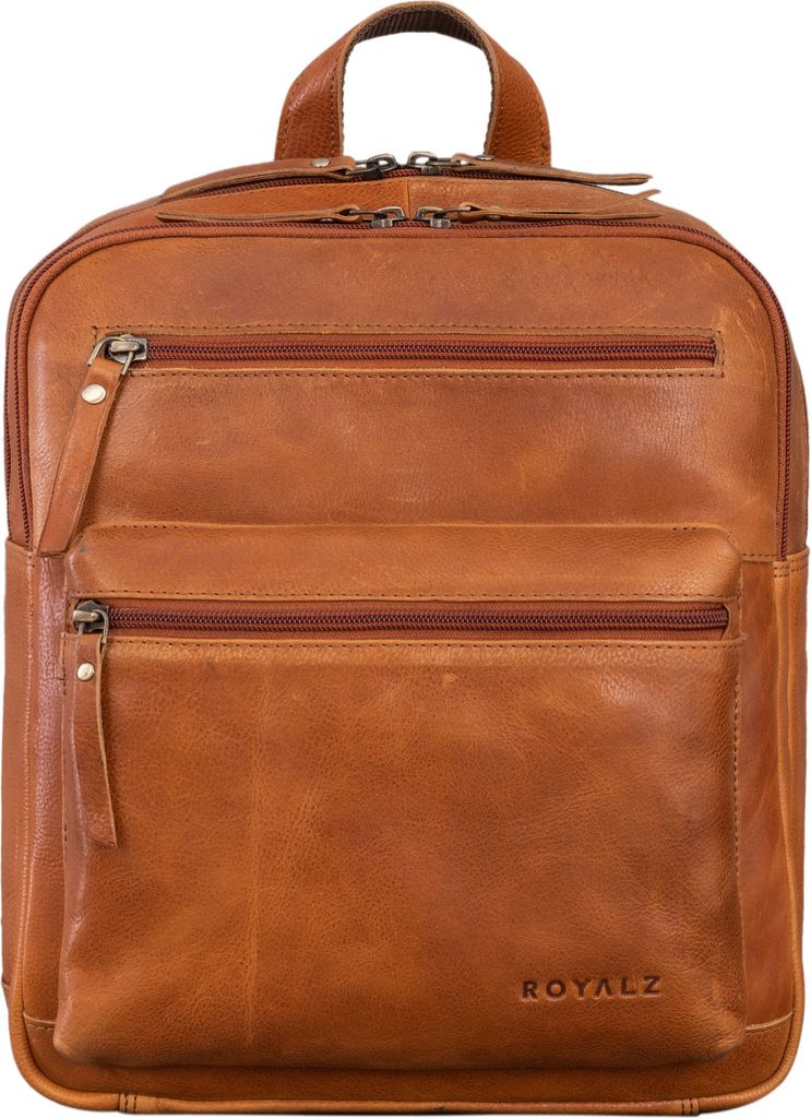 ROYALZ 'Baltimore' Vintage Lederrucksack Mittel-Groß - Echtleder Rucksack für Damen und Herren