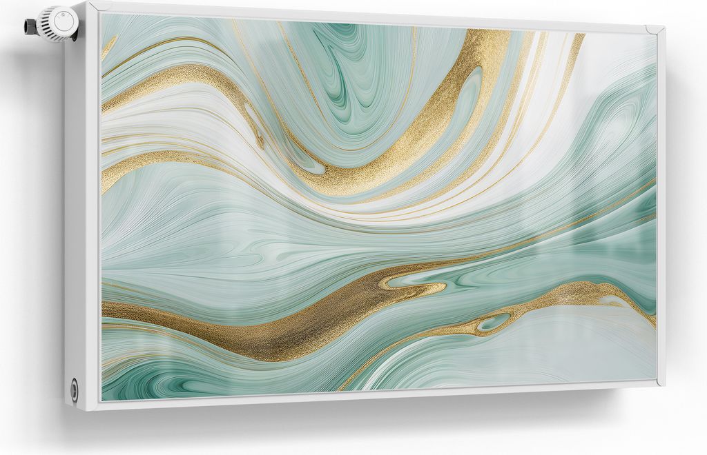 DEQORI Magnetmatte Heizung Standard 100x60 cm 'Smaragdfarbene Wogen' Magnetfolie