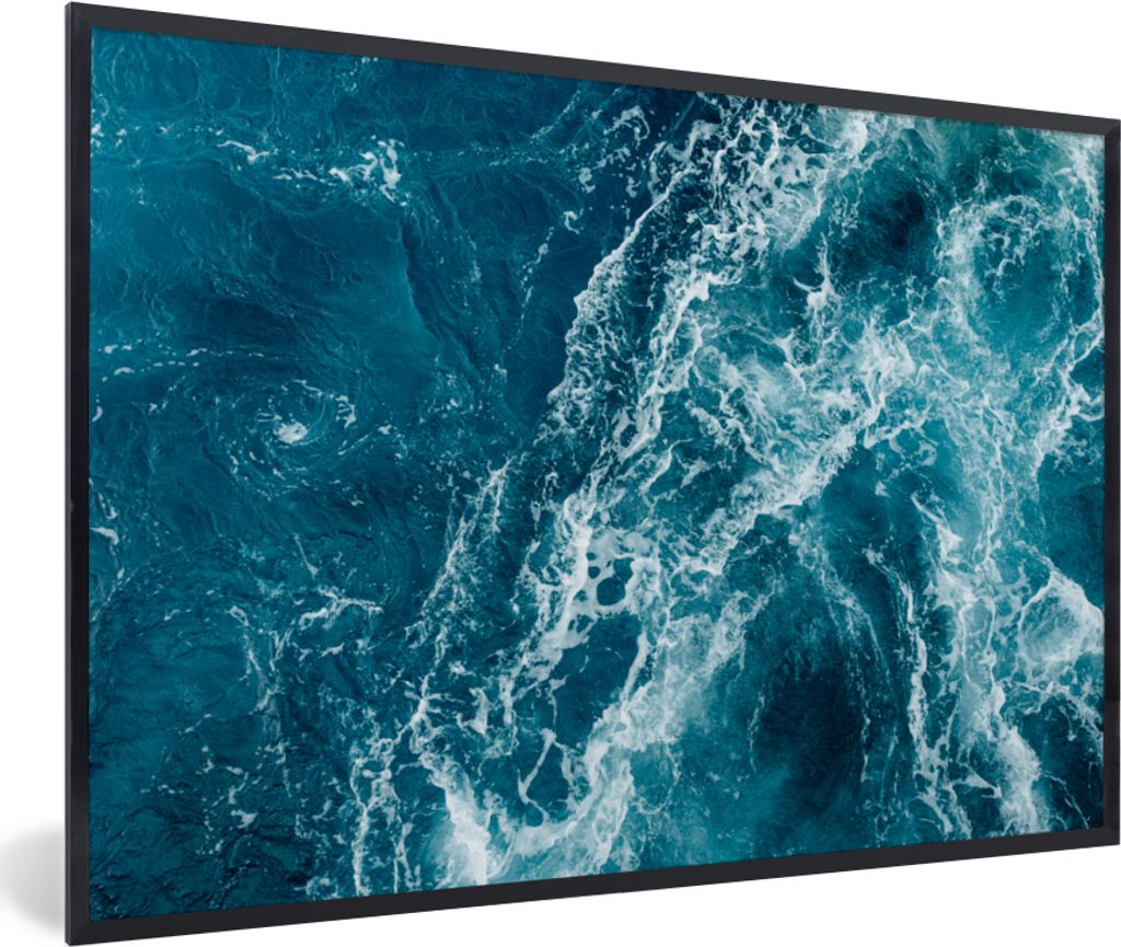 MuchoWow MuchoWow Gerahmtes Poster Meer - Wasser - Golf 60x40 cm - Poster mit zchwarzem Bilderrahmen - Printing - Wanddeko Schlafzimmer