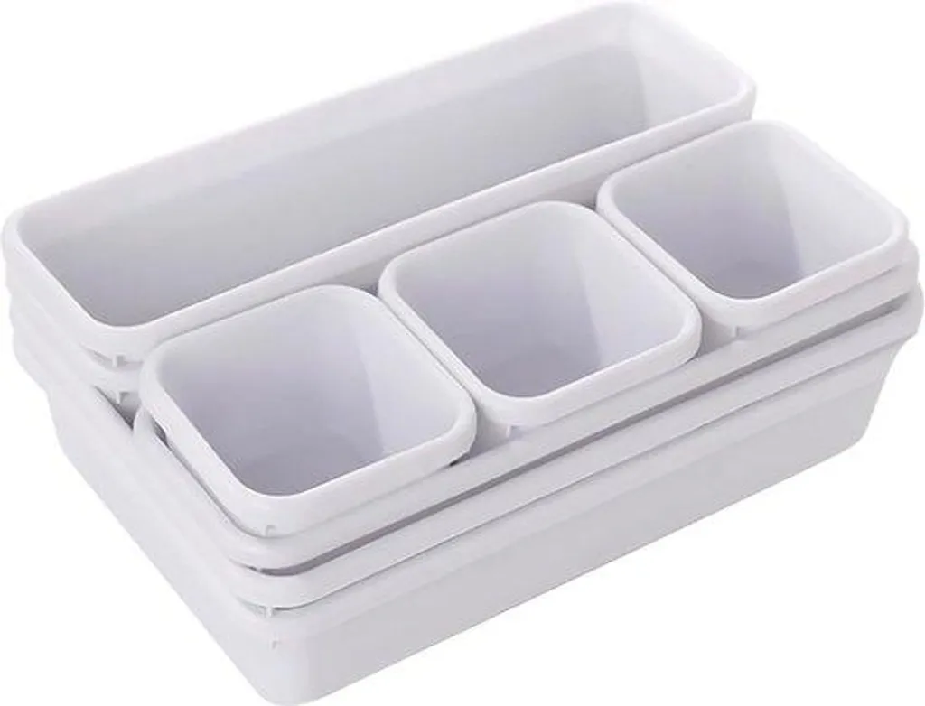 Lot de 8 bacs de rangement transparents empilables pour cosmétiques