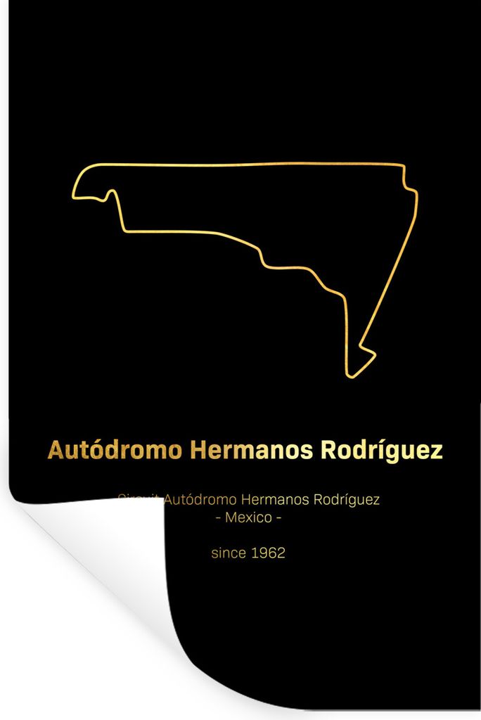 MuchoWow Wandtattoo Wandsticker Wandaufkleber Mexiko - F1 - Rennstrecke 60x90 cm Selbstklebend und Repositionierbar - Sticker - Dekorfolie