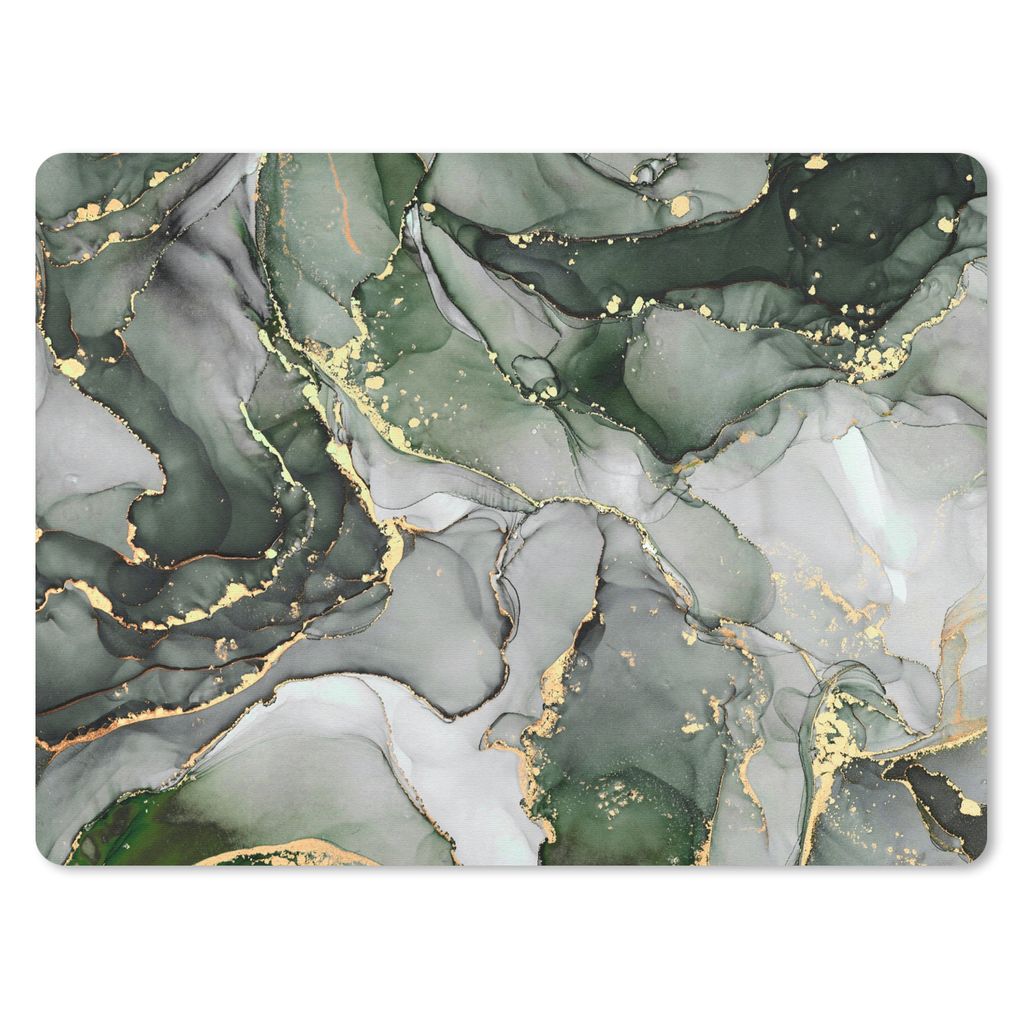 MuchoWow Mauspad Mousepad Luxus - Marmor - Grün 23x19 cm - Mousepads - Maus Mat - Pad - Mausunterlage - Schreibtischunterlage - Mauspad