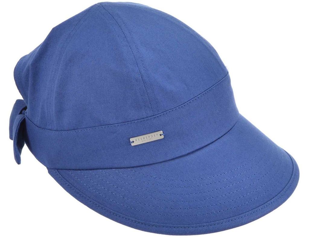 Seeberger Schildkappe aus 100% Baumwolle mit Schleife hinten in blau