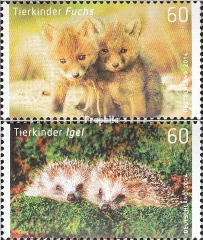 Briefmarken BRD (BR.Deutschland) 2014 Mi 3047-3048 (kompl.Ausg.) postfrisch Tierbabies
