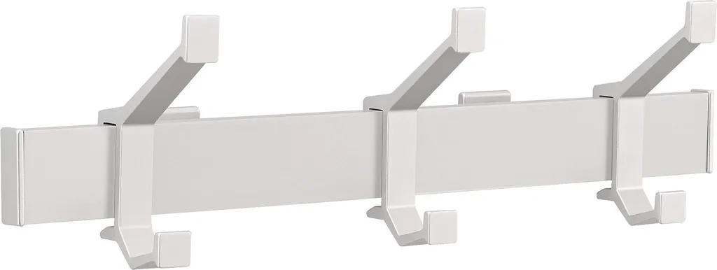 Rangement mural pour manteaux et chapeaux en alu argenté, 410 mm